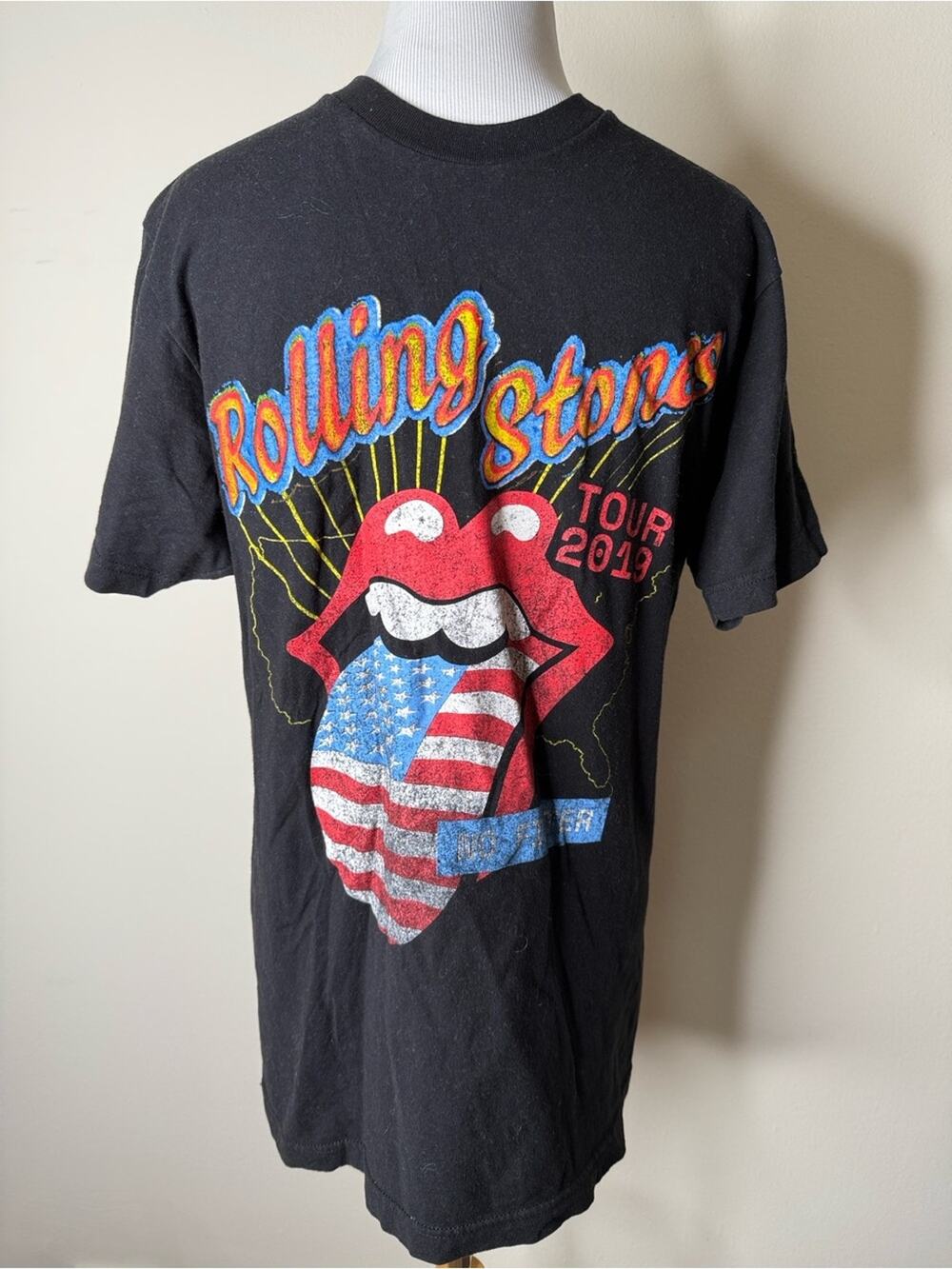Rolling Stones Black 2019 No Filter Official Merch Tour Graphic Tee